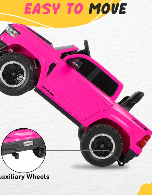 Load image into Gallery viewer, RAM 1500 Ride on Car Toy for Kids, 12V Powered Ride on Truck Toy with Remote Control, 4 Wheel Suspension, Safety Belt, Music, Bluetooth, LED Lights, Electric Cars for 3-5 Yrs Boy Girl, White
