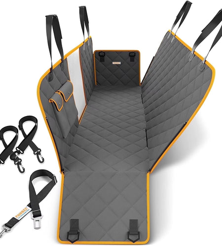 Dog Seat Cover – Waterproof & Nonslip Hammock for Dogs with Mesh Window & Seat Belt
