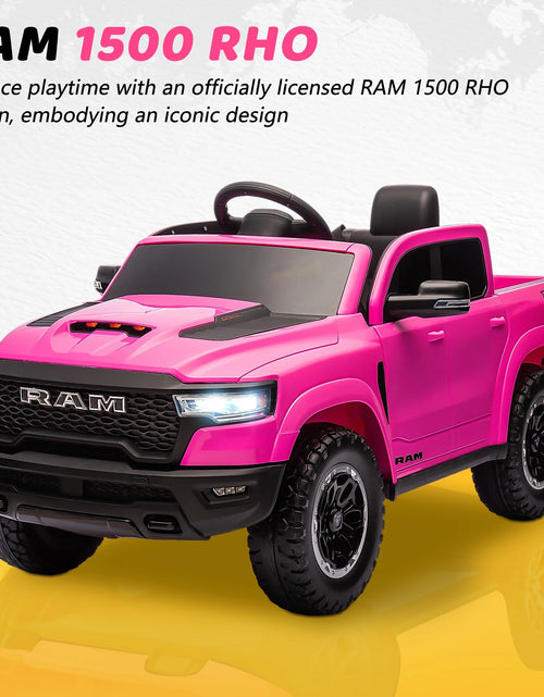 Load image into Gallery viewer, RAM 1500 Ride on Car Toy for Kids, 12V Powered Ride on Truck Toy with Remote Control, 4 Wheel Suspension, Safety Belt, Music, Bluetooth, LED Lights, Electric Cars for 3-5 Yrs Boy Girl, White
