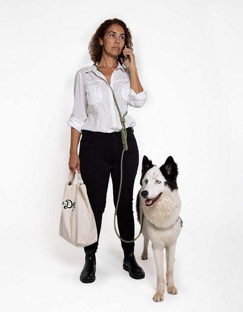 Load image into Gallery viewer, Army Green 3-In-1 Hands-Free Dog Leash, Versatile Crossbody Rope Leash, Adjustable Long Leash
