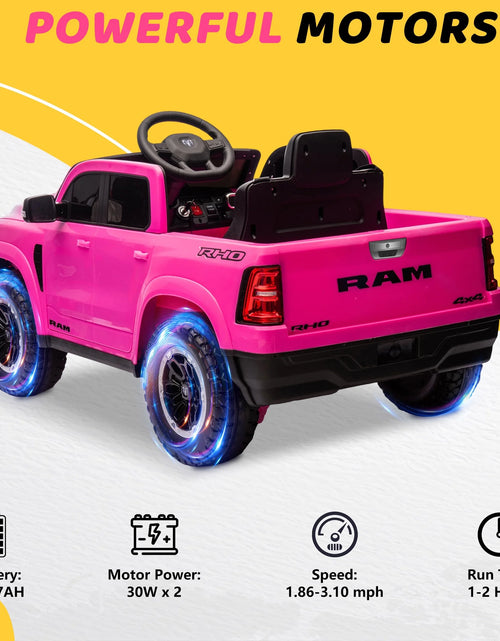 Load image into Gallery viewer, RAM 1500 Ride on Car Toy for Kids, 12V Powered Ride on Truck Toy with Remote Control, 4 Wheel Suspension, Safety Belt, Music, Bluetooth, LED Lights, Electric Cars for 3-5 Yrs Boy Girl, White
