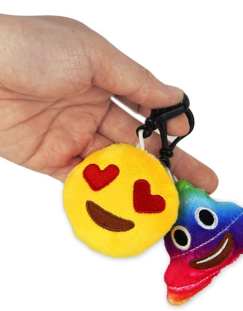 Load image into Gallery viewer, Emoticon Keychain Mini Cute Plush Pillows, Party Favors for Kids Valentine&#39;S Day Gifts / Birthday Party Supplies, Emoticon Gifts Toys Carnival Prizes for Kids (64 Pack)
