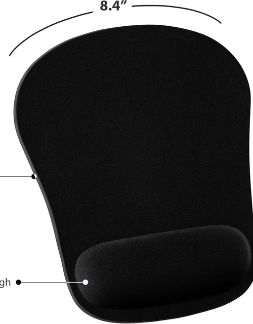 Load image into Gallery viewer, Mouse Pad Wrist Support Comfortable Ergonomic Wrist Rest Memory Foam Mousepad, Cushion &amp; Pain Relief Mouse Pads, for Computer, Laptop, Home &amp; Office Non-Slip Rubber Base, Black
