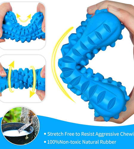 Dog Toys for Aggressive Chewers Large Breed, Durable Dog Chew Toy, Nearly Indestructible Dog Toys for Large Dogs, Tough Natural Rubber Puppy Chew Toys for Medium Dog Teeth Cleaning