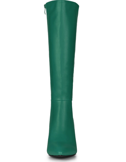 Load image into Gallery viewer, Women&#39;S Boot Pointed Toe Side Zipper Stiletto Heel Knee High Boots Dark Green 8
