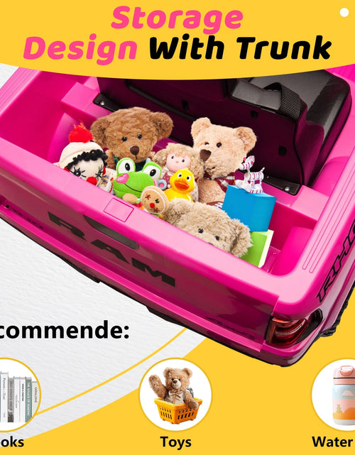 Load image into Gallery viewer, RAM 1500 Ride on Car Toy for Kids, 12V Powered Ride on Truck Toy with Remote Control, 4 Wheel Suspension, Safety Belt, Music, Bluetooth, LED Lights, Electric Cars for 3-5 Yrs Boy Girl, White
