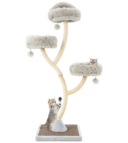 70 Inch Tall Cat Tree 4-Layer Cat Tower with 3 Perches and Dangling Balls