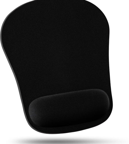 Mouse Pad Wrist Support Comfortable Ergonomic Wrist Rest Memory Foam Mousepad, Cushion & Pain Relief Mouse Pads, for Computer, Laptop, Home & Office Non-Slip Rubber Base, Black