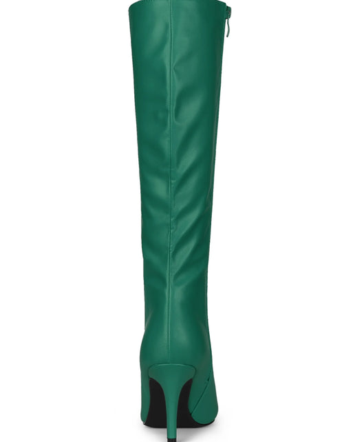 Load image into Gallery viewer, Women&#39;S Boot Pointed Toe Side Zipper Stiletto Heel Knee High Boots Dark Green 8

