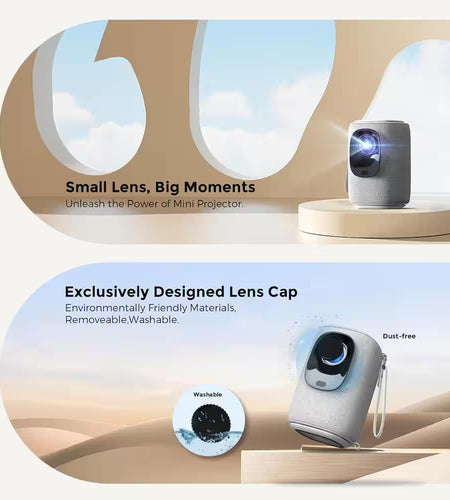 1920 X 1080 Full HD Wifi Bluetooth Mini Portable Projector with 9000-Lumens Handheld & Compatible HDMI USB, Audio Port