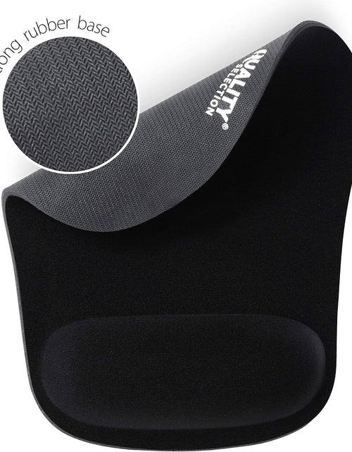 Load image into Gallery viewer, Mouse Pad Wrist Support Comfortable Ergonomic Wrist Rest Memory Foam Mousepad, Cushion &amp; Pain Relief Mouse Pads, for Computer, Laptop, Home &amp; Office Non-Slip Rubber Base, Black
