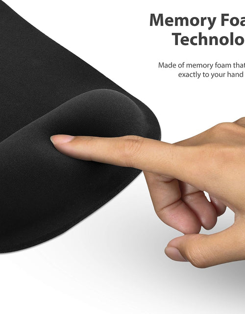 Load image into Gallery viewer, Mouse Pad Wrist Support Comfortable Ergonomic Wrist Rest Memory Foam Mousepad, Cushion &amp; Pain Relief Mouse Pads, for Computer, Laptop, Home &amp; Office Non-Slip Rubber Base, Black
