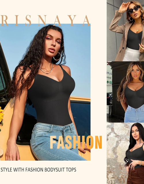 Load image into Gallery viewer, Women Slimming Bodysuits Shapewear Tops Tummy Control Body Shaper Spaghetti Strap Camisole Leotards Bodycon Jumpsuit

