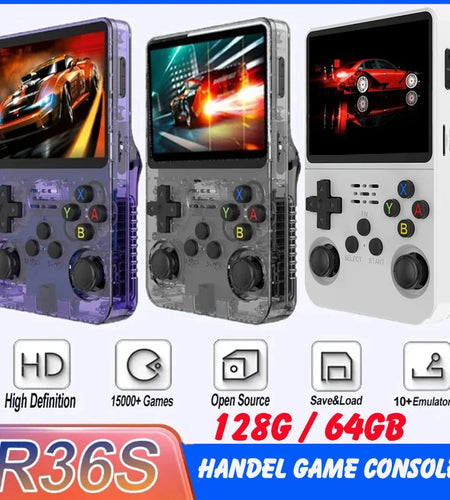R35S plus R36S Retro Handheld Video Game Console Linux System 3.5 Inch IPS Screen Portable Pocket Video Player 64GB 128GB Games
