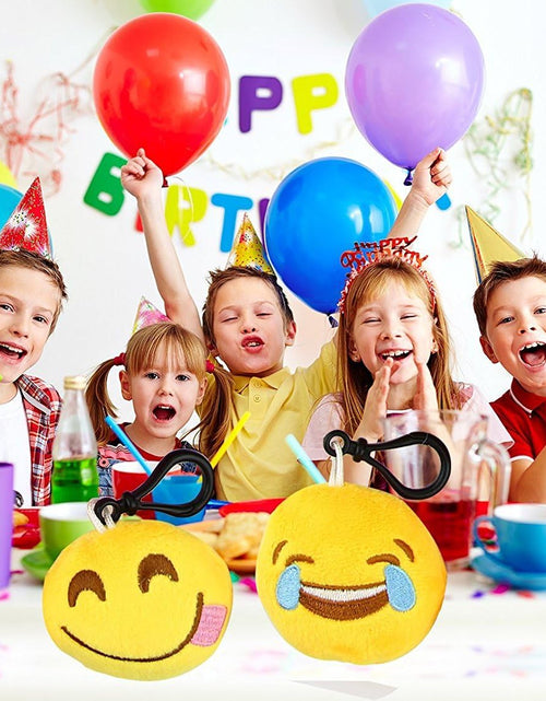 Load image into Gallery viewer, Emoticon Keychain Mini Cute Plush Pillows, Party Favors for Kids Valentine&#39;S Day Gifts / Birthday Party Supplies, Emoticon Gifts Toys Carnival Prizes for Kids (64 Pack)
